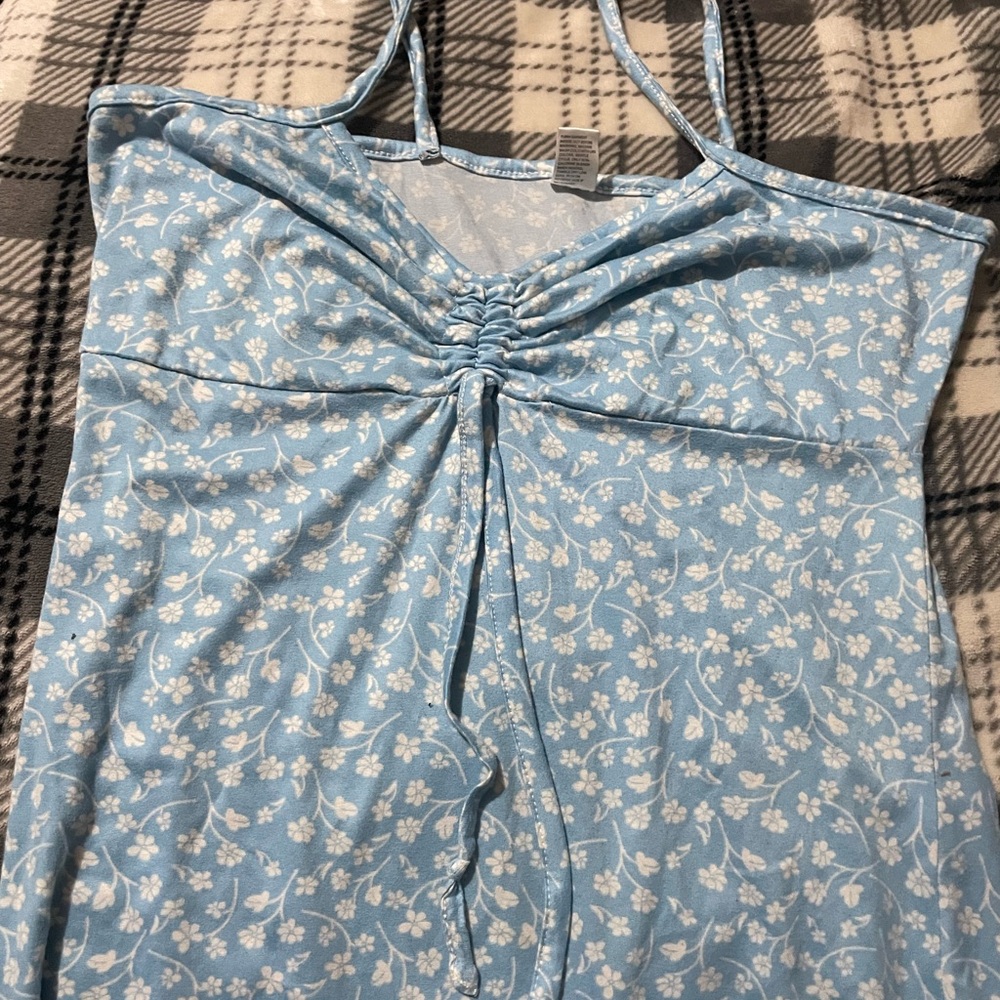 Floral Blue High Low Dress